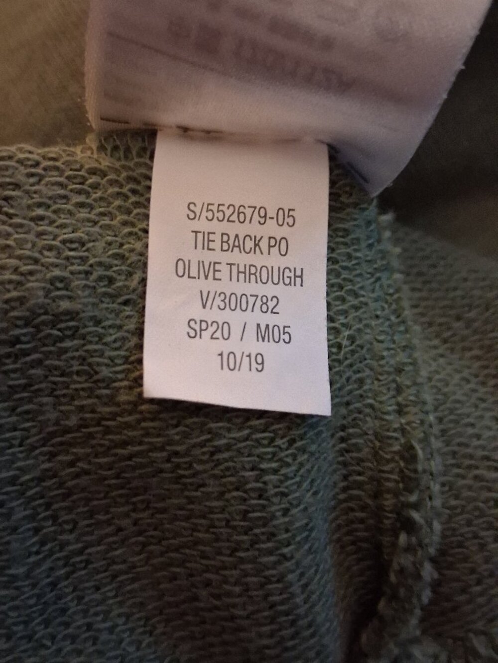 Old Navy-Olive Green-Long Sleeve-Sweatshirt-Back Keyholes-Woman's-XL - Picture 4 of 5